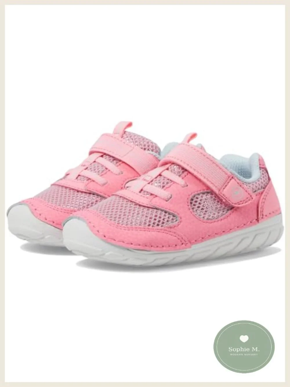 Stride Rite SM Turbo Infant Toddler Sneakers Hook Loop Elastic Laces Memory Foam